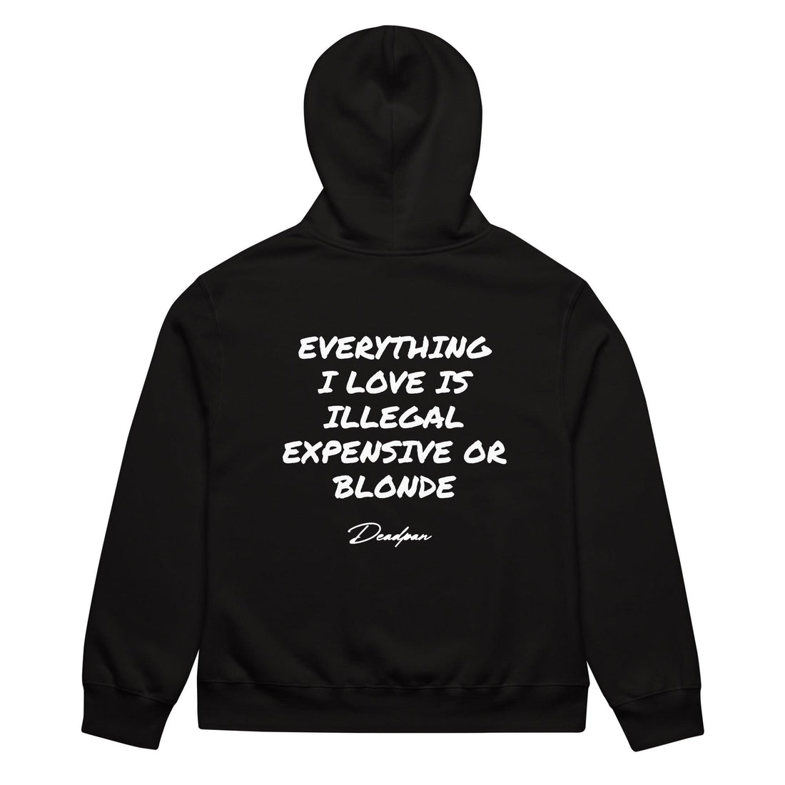 EVERYTHING I LOVE IS ILLEGAL EXPENSIVE OR BLONDE HOODIE