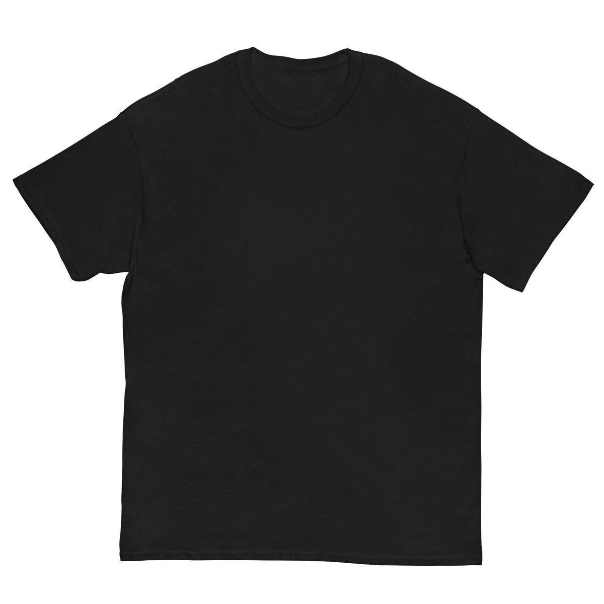T-shirt unisex nero con scritta "I DON'T NEED CHATGPT MY BOYFRIEND KNOWS EVERYTHING" di UNTLD, fronte visibile.