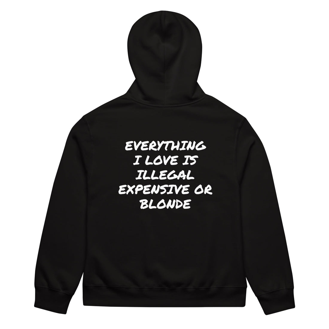 EVERYTHING I LOVE IS ILLEGAL EXPENSIVE OR BLONDE HOODIE