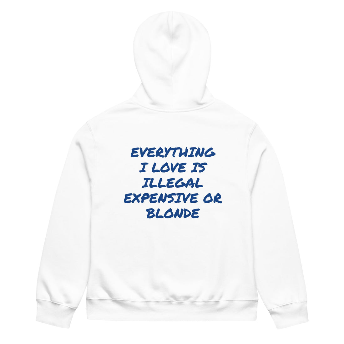 EVERYTHING I LOVE IS ILLEGAL EXPENSIVE OR BLONDE HOODIE